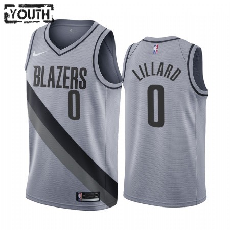 Maglia NBA Portland Trail Blazers Damian Lillard 0 2020-21 Earned Edition Swingman - Bambino